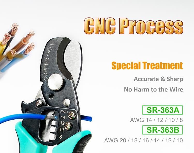 Kìm cắt và tuốt cáp 2 trong 1 Pro'sKit SR-363B (168mm)