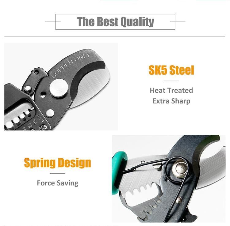 Kìm cắt và tuốt cáp 2 trong 1 Pro'sKit SR-363B (168mm)