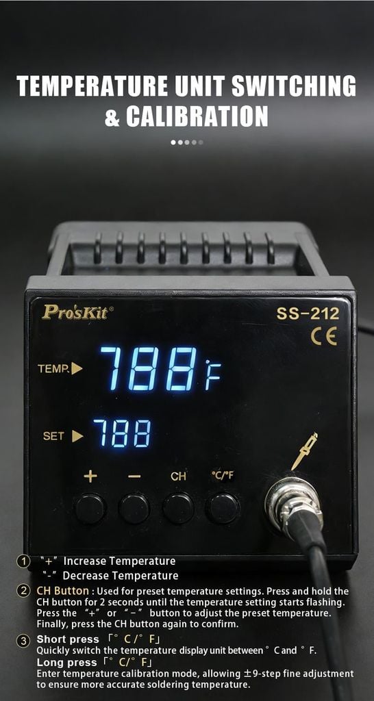 Trạm hàn điện tử Pro'sKit SS-212B (LED Soldering Station)