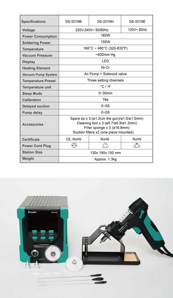Máy Hút Thiếc Pro'sKit SS-331NB