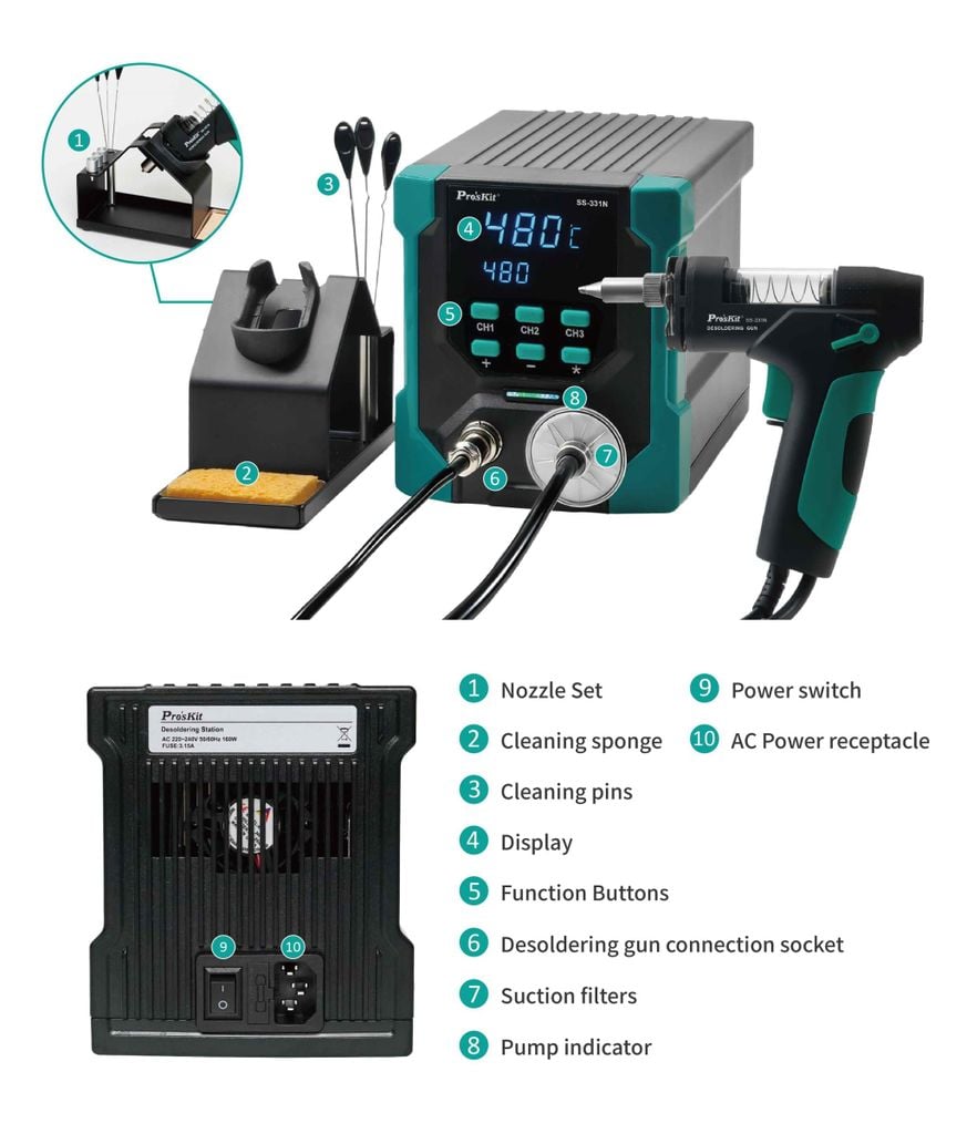 Máy Hút Thiếc Pro'sKit SS-331NB