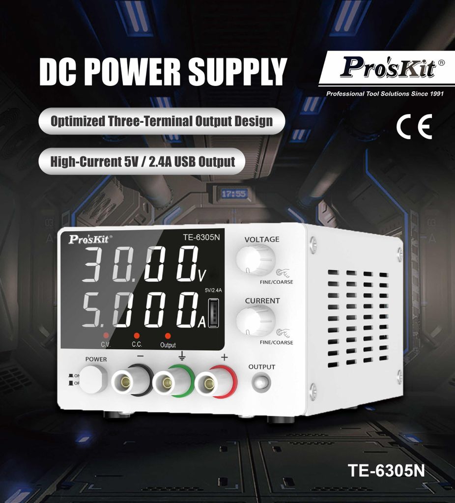 Máy cấp nguồn 30V 5A Pro'skit TE-6305NB (Switching)