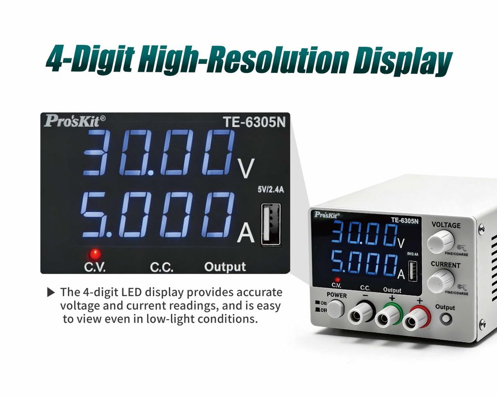 Máy cấp nguồn 30V 5A Pro'skit TE-6305NB (Switching)