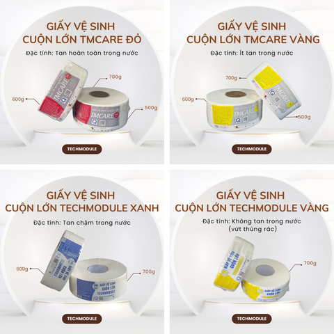Giấy Vệ Sinh Cuộn Lớn TMCARE & TECHMODULE – Lựa Chọn Thông Minh Cho Mọi Không Gian!