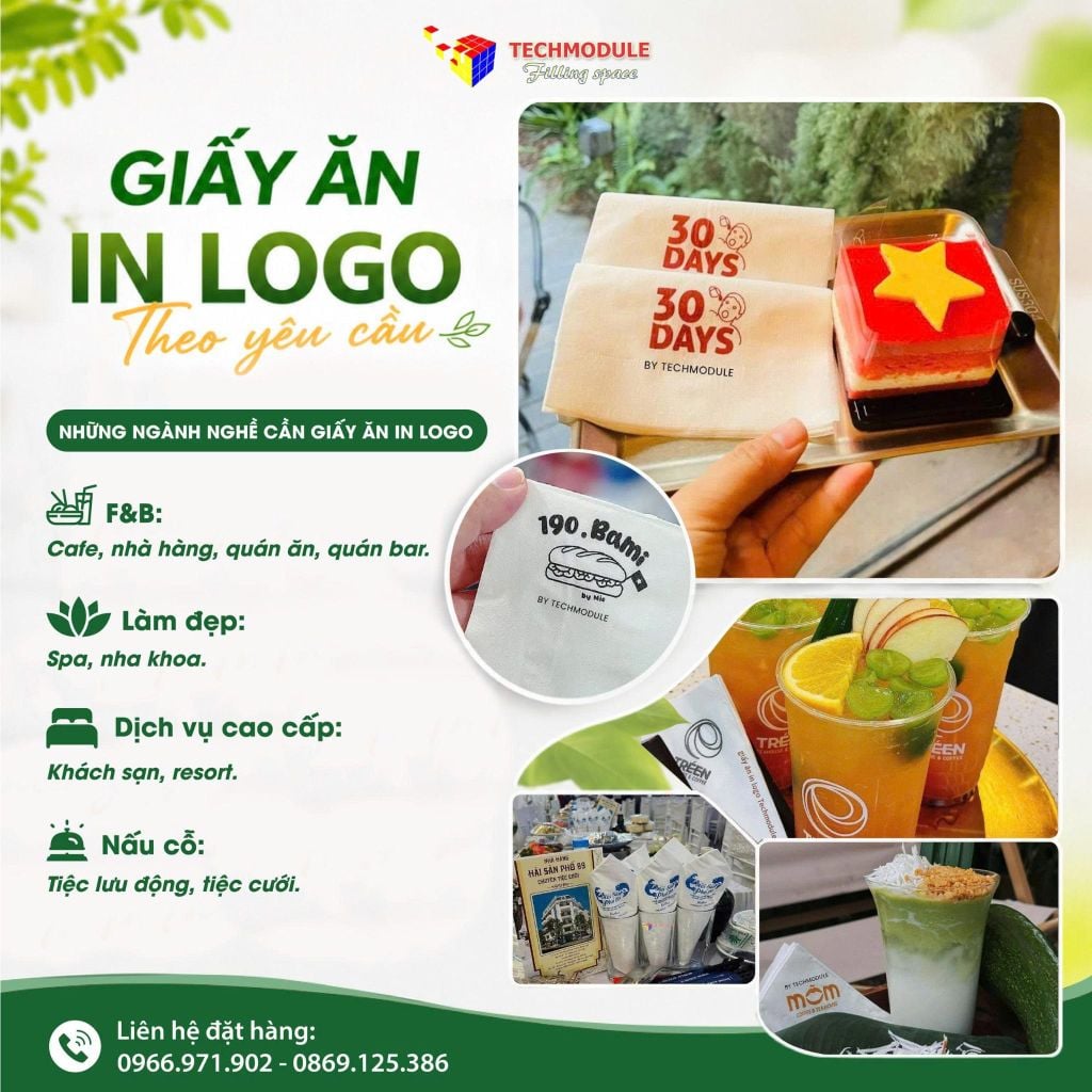 GIẤY ĂN IN LOGO THEO YÊU CẦU - GIẢI PHÁP NÂNG TẦM THƯƠNG HIỆU TINH TẾ VÀ TIẾT KIỆM