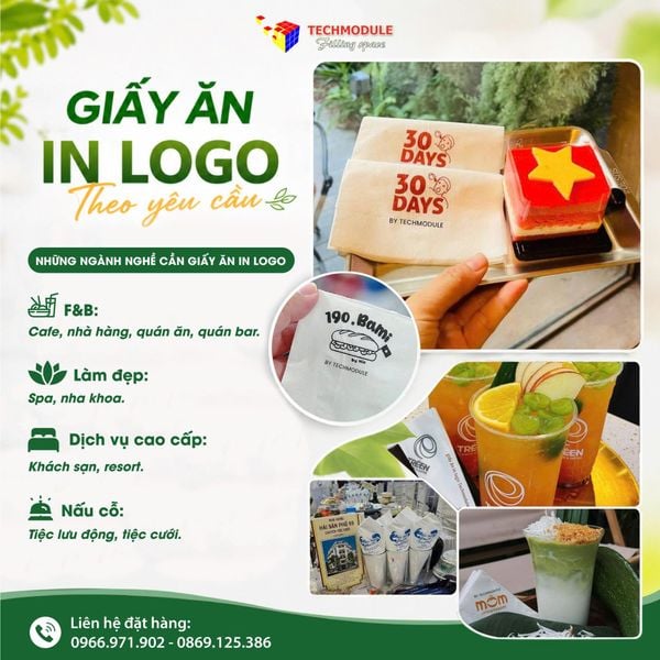 GIẤY ĂN IN LOGO THEO YÊU CẦU - GIẢI PHÁP NÂNG TẦM THƯƠNG HIỆU TINH TẾ VÀ TIẾT KIỆM