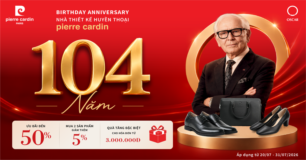 Mừng sinh 104 năm nhật nhà thiết kế Pierre Cardin, ưu đãi đến 50% toàn bộ sản phẩm