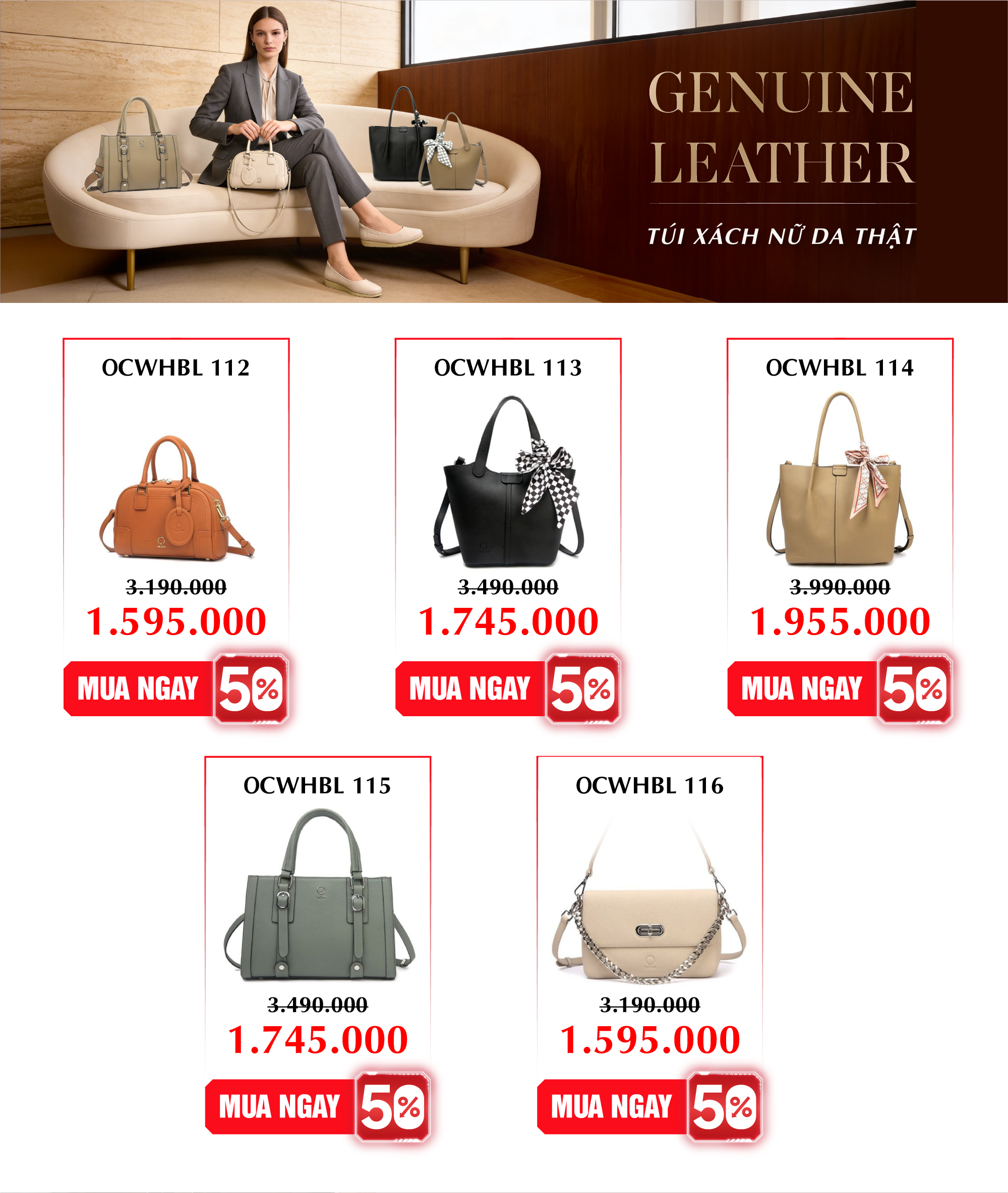 Túi Nữ Da Thật