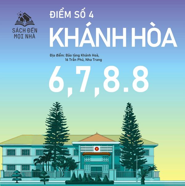 Poster điểm dừng số 4 của chương trình Sách đến mọi nhà tại Nha Trang từ ngày 6 đến 8.8.2026