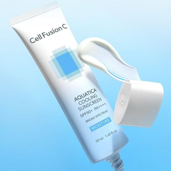 Kem chống nắng Dịu Da Cell Fusion C Aquatica COOLING Sunscreen MOISTURE SPF50+ PA++++ (Xanh dương mới)