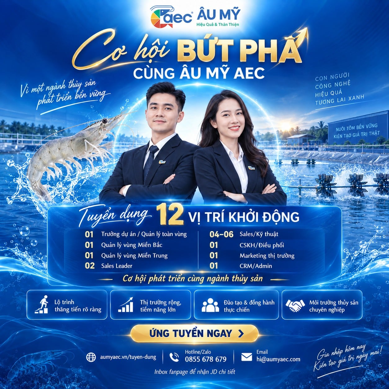 Âu Mỹ AEC Tuyển Dụng 2026 – Nhiều Vị Trí Ngành Thủy Sản
