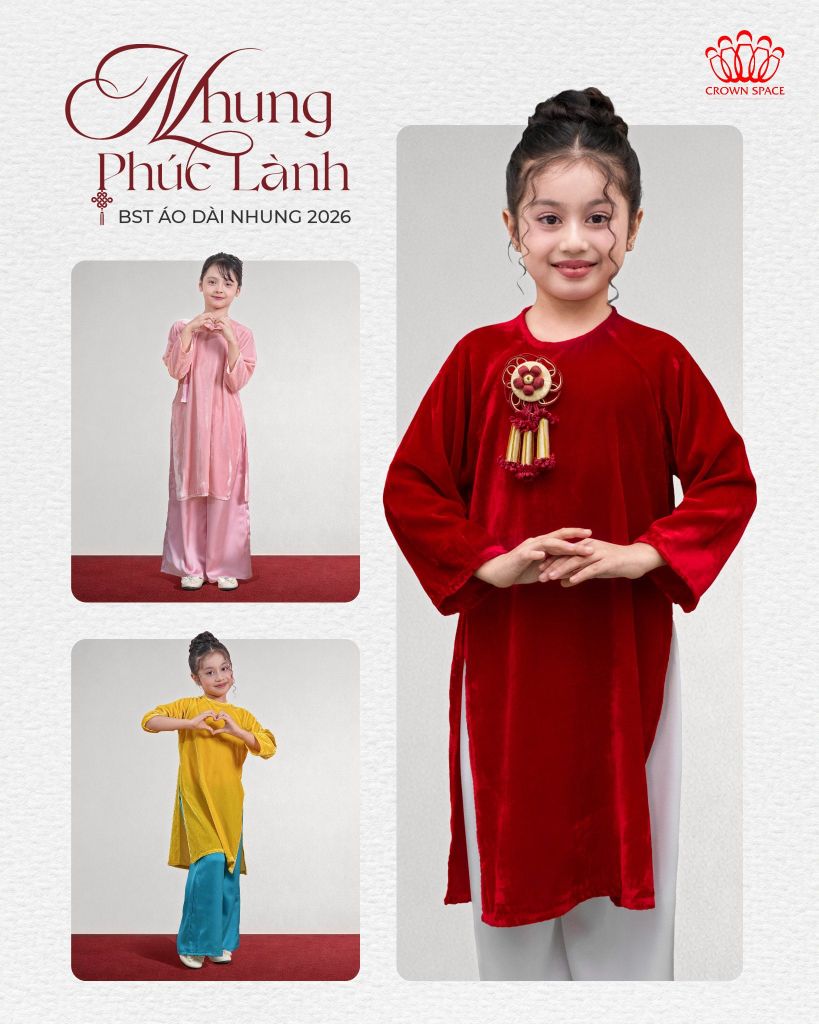BST Áo Dài Nhung Bé Gái 2026: 