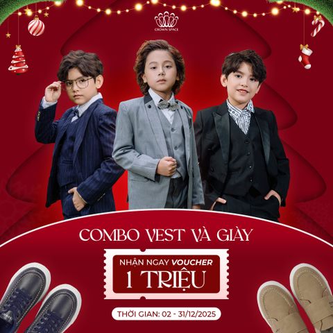 🎅 Ưu Đãi Lễ Hội Cho Bé Trai - Combo Vest & Giày Nhận Ngay Voucher 1 TRIỆU!