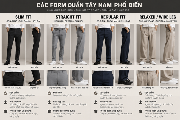 Địa Điểm Mua Quần Tây Nam Hồ Chí Minh – Chọn Dáng Quần Phù Hợp