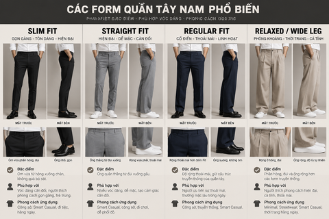 Địa Điểm Mua Quần Tây Nam Hồ Chí Minh – Chọn Dáng Quần Phù Hợp