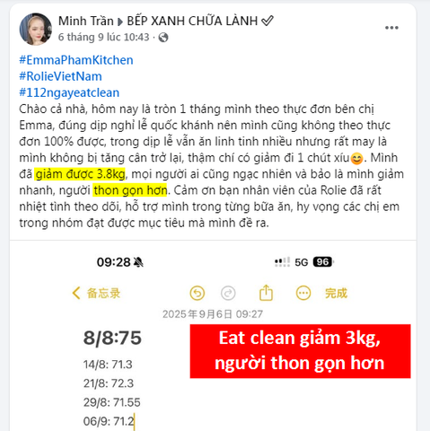 Giảm 3.8kg, người thon gọn hơn