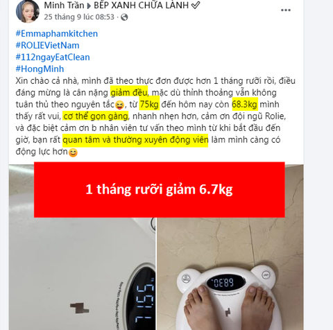 Giảm 6.7kg, cơ thể gọn gàng, nhanh nhẹn hơn