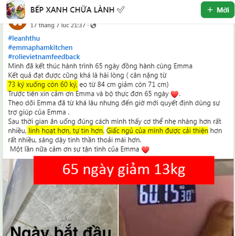 GIẢM 13KG, GIẤC NGỦ CẢI THIỆN