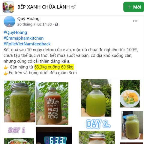 Giảm 3kg sau 10 ngày detox