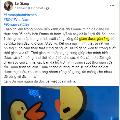 Đã giảm gần 5kg chỉ sau 1 tháng