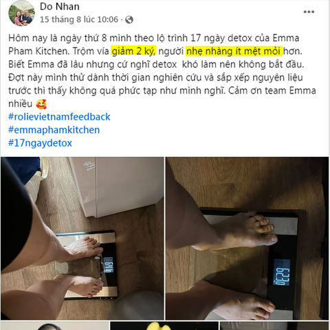 Giảm 2kg sau 8 ngày thanh lọc detox