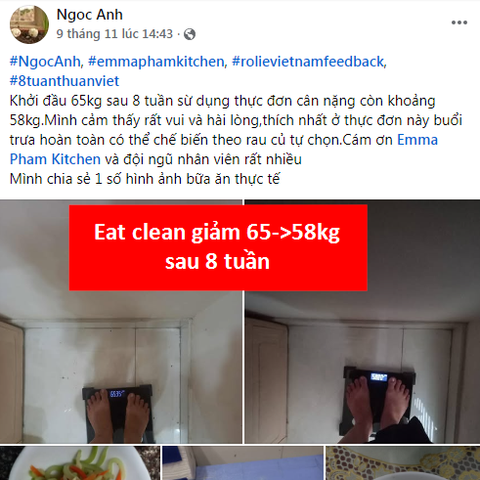 Eatclean giảm 7kg sau 8 tuần