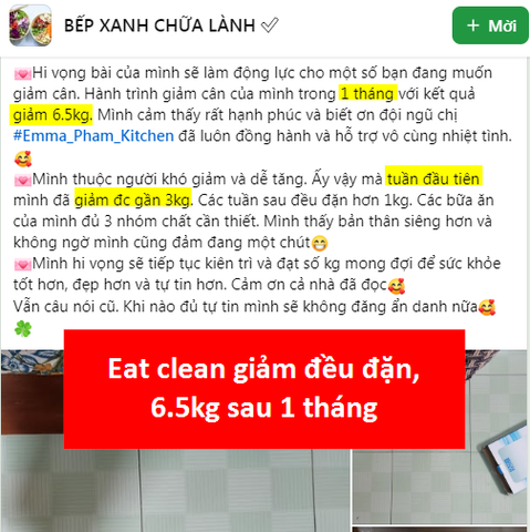 Ngoạn mục với 1 tháng giảm 6,5kg