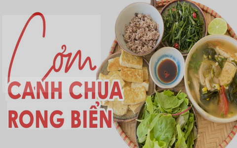 CƠM – CANH CHUA RONG BIỂN – RAU CẦN XÀO TỎI