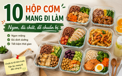 10 hộp cơm mang đi làm – Ngon, đủ chất, dễ chuẩn bị