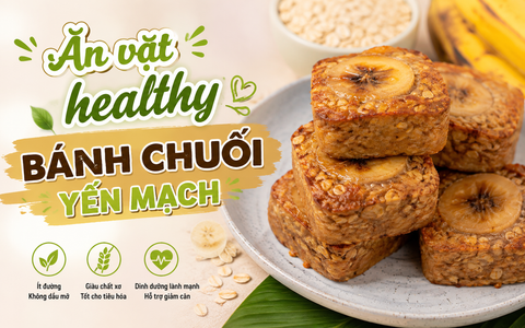Ăn vặt healthy - Bánh chuối yến mạch