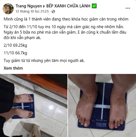 Chị Trang Nguyen giảm 2.5kg sau 10 ngày eatclean