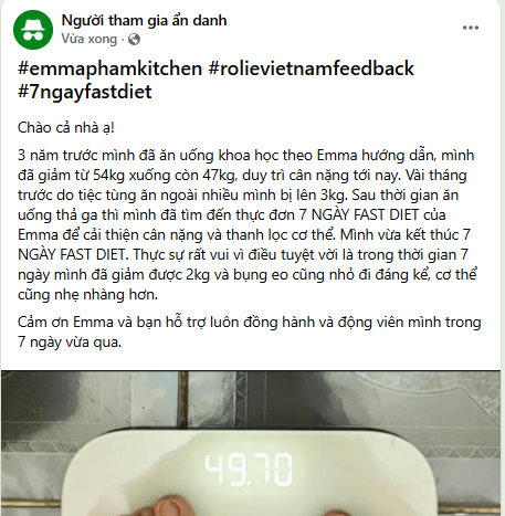 7 ngày giảm 2kg, bụng eo cũng nhỏ đi đáng kể