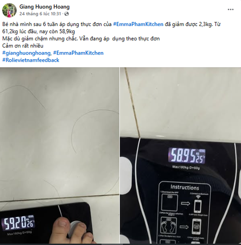 Từ 61,2kg lúc đầu, nay còn 58,9kg