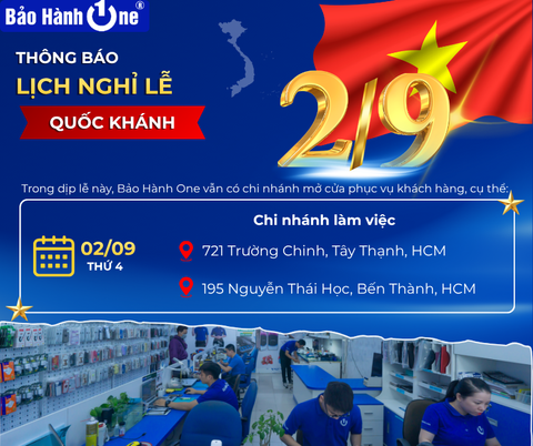 Bảo Hành One Thông Báo Lịch Nghỉ Lễ Quốc Khánh 2/9