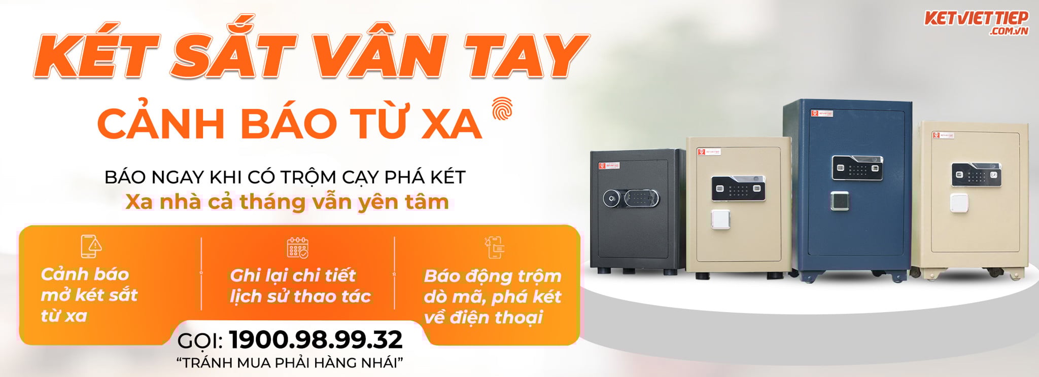 KÉT SẮT VIỆT TIỆP KHÓA VÂN TAY ĐIỆN TỬ THÔNG MINH CẢNH BÁO QUA ĐIỆN THOẠI