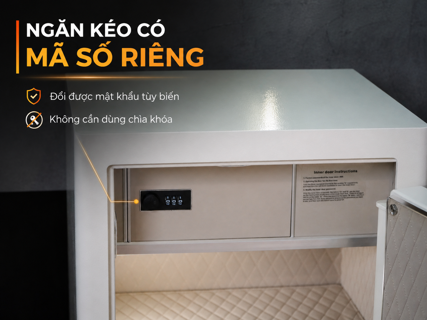 KÉT SẮT CÓ NGẮN KÉO KHÓA SỐ
