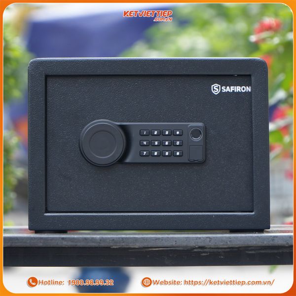 Két sắt mini Safiron 25LBF khóa vân tay điện tử màu trắng