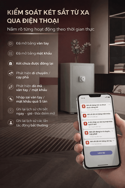 7 Chế Độ Cảnh Báo Thông Minh Trên Két Sắt Nhập Khẩu Xiaomi CRMCR 150MB