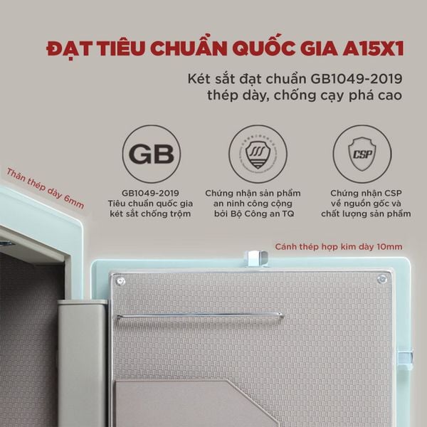 Két Sắt Đạt Chuẩn Kiểm Định An Ninh Quốc Gia GB1049-2019