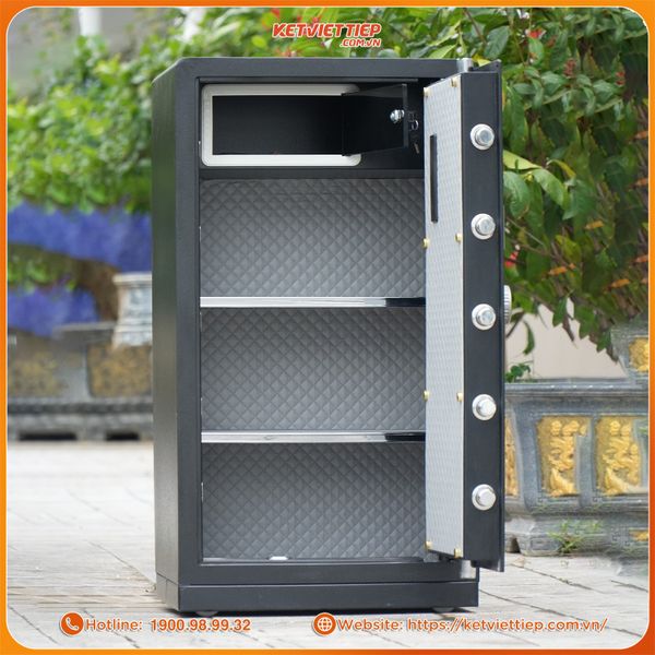 Két sắt Safiron 100LS chính hãng – dáng đứng cỡ lớn, khóa vân tay điện tử, thân thép đúc liền khối Q345 siêu cứng