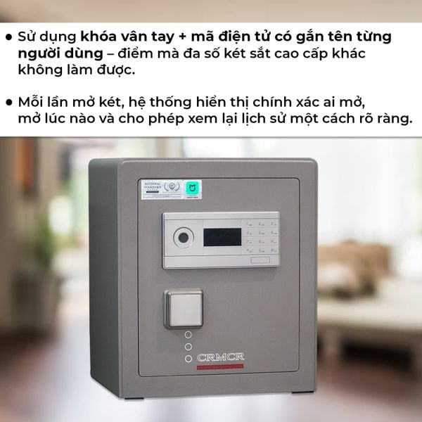 Két Sắt Nhập Khẩu Xiaomi CRMCR 45LB Vân Tay Điện Tử, Xác Minh Danh Tính Người Mở