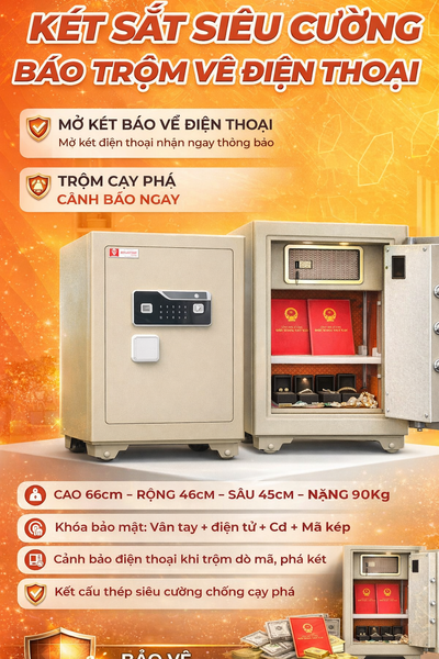 Két sắt Việt Tiệp KSC66VTDT vân tay điện tử báo trộm về điện thoại chống cạy phá