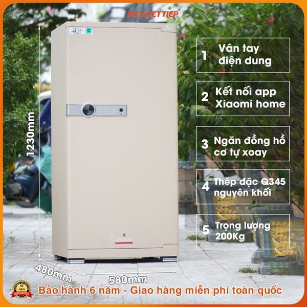Két Sắt Xiaomi CRMCR 120JBW Có Ngăn Đồng Hồ Xoay, Kết Nối APP Xiaomi Home