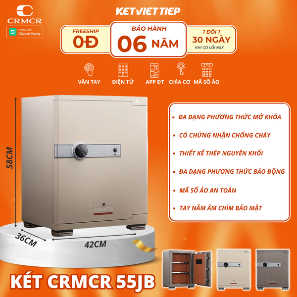 Két Sắt Xiaomi CRMCR 55JB Khóa Vân Tay Điện Tử, Kết Nối APP Xiaomi Home