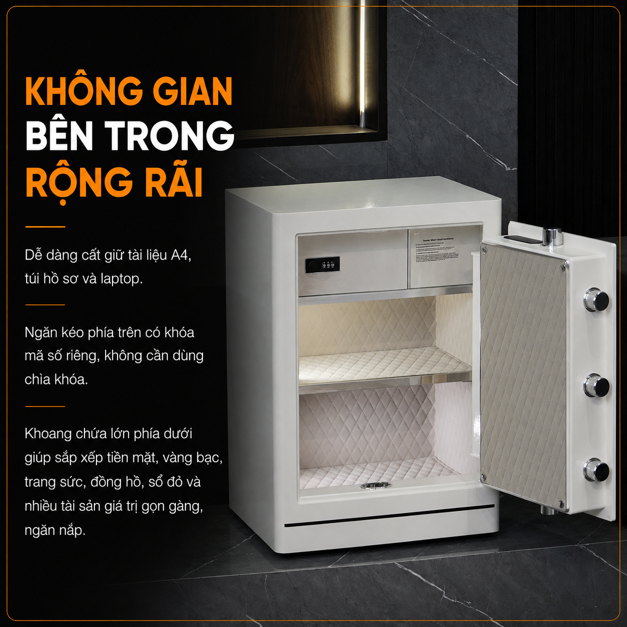 bên trong két sắt thông minh cao cấp xiaomi crmcr