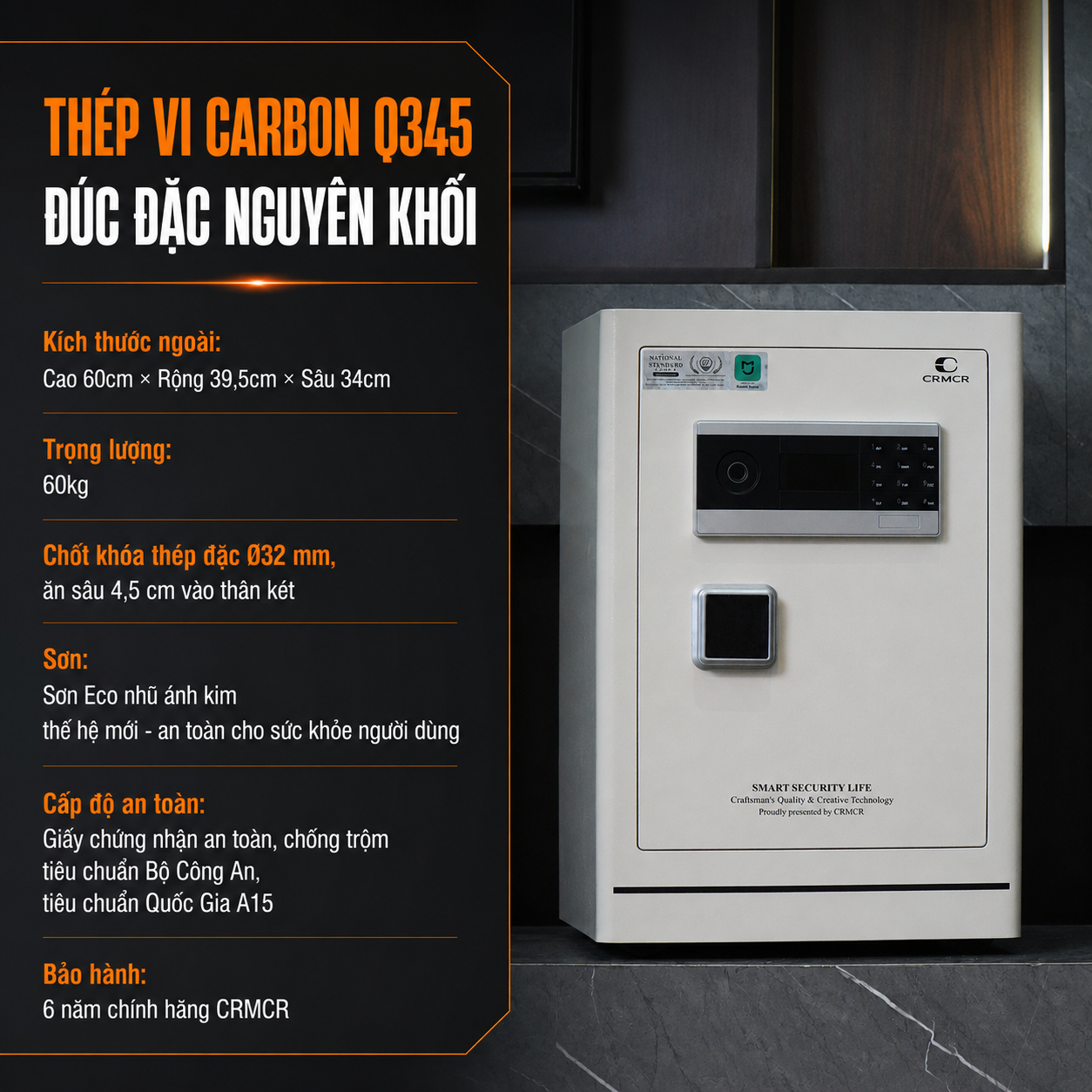 thông số kỹ thuật két sắt nhập khẩu xiaomi crmcr 60le