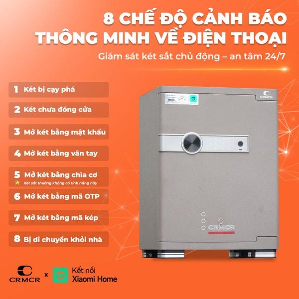 Két Sắt Xiaomi CRMCR 55JB – Chạm Vân Tay Là Mở, Biết Rõ Ai Mở Két