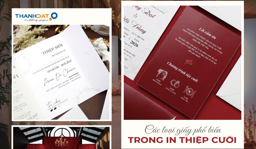 Khám phá các loại giấy phổ biến trong in thiệp cưới đẹp