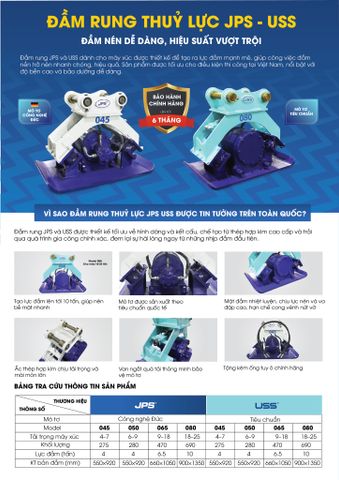 Giới thiệu về Đầm Rung Thuỷ Lực JPS, USS