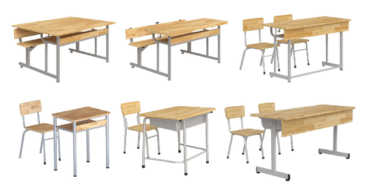 Mẫu Bàn Ghế Học Sinh Cấp 2 ở trường THCS